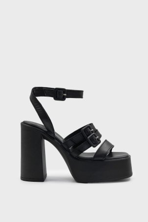SKD-041 Siyah Bantlı Comfort Sandalet