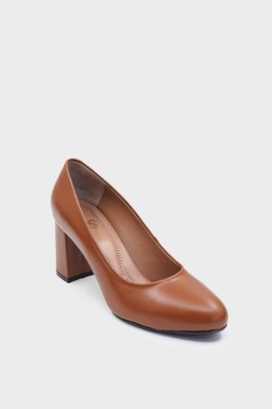 SKT-081 Tan Leather Women's High Heels